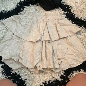 Princess Polly tan ruffle mini skirt